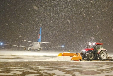 Snow melting for airport runways