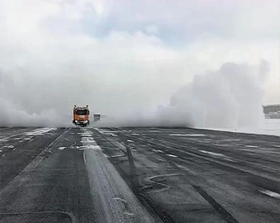 Snow melting for airport runways